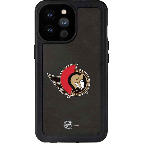 NHL Ottawa Senators Distressed iPhone 14 Pro Max Waterproof Case
