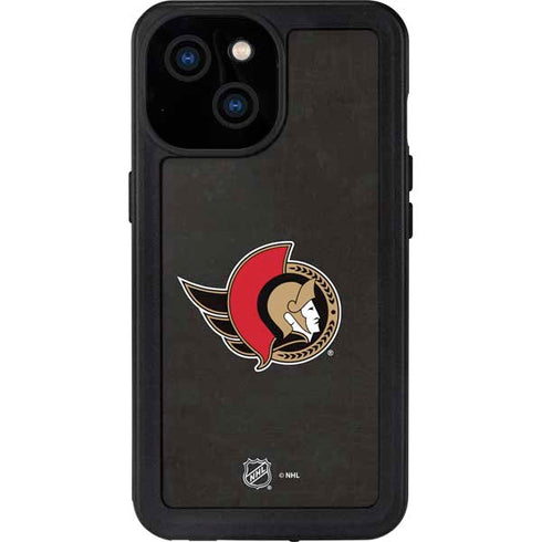 NHL Ottawa Senators Distressed iPhone 15 Waterproof Case