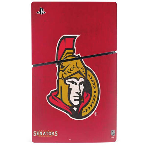 NHL Ottawa Senators Distressed PS5 Slim Disk Console Skin