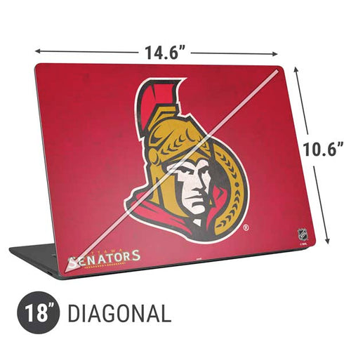 NHL Ottawa Senators Distressed Universal Laptop 18in (14.6 x 10.6in) Skin