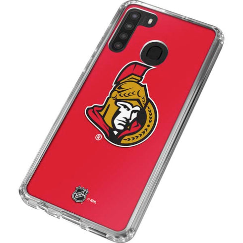NHL Ottawa Senators Solid Background Galaxy A21 Clear Case