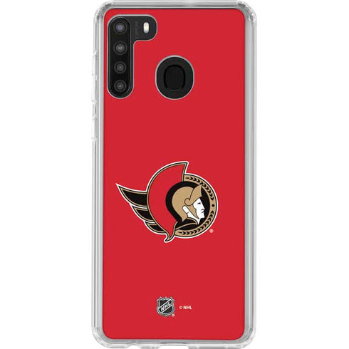NHL Ottawa Senators Solid Background Galaxy A21 Clear Case