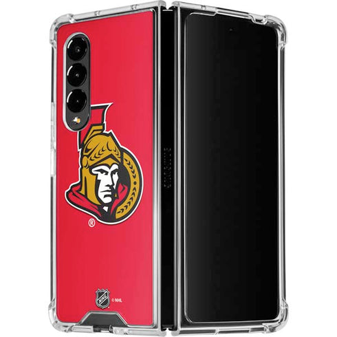 NHL Ottawa Senators Solid Background Galaxy Z Fold4 5G Clear Case