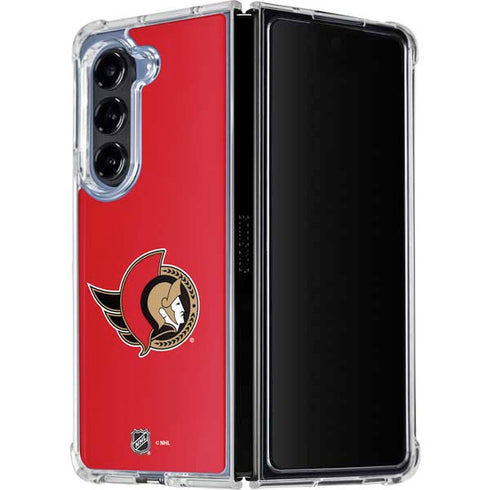 NHL Ottawa Senators Solid Background Galaxy Z Fold5 5G Clear Case