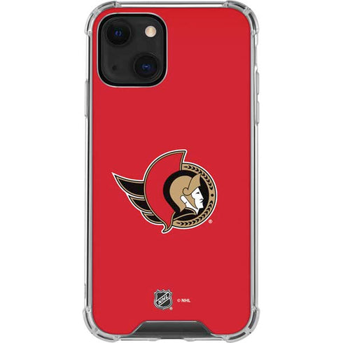 NHL Ottawa Senators Solid Background iPhone 14 Plus Clear Case