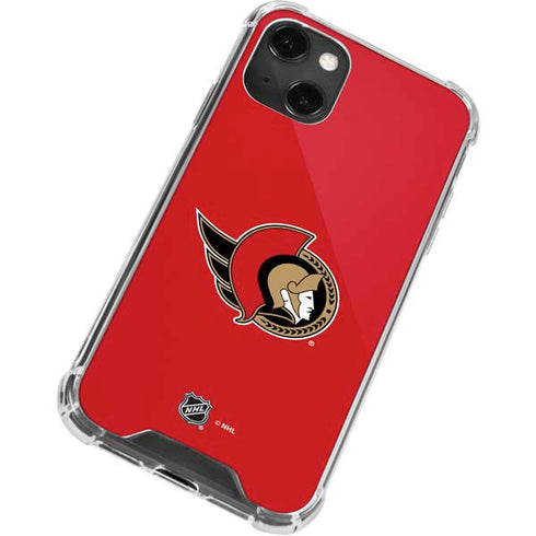 NHL Ottawa Senators Solid Background iPhone 14 Plus Clear Case