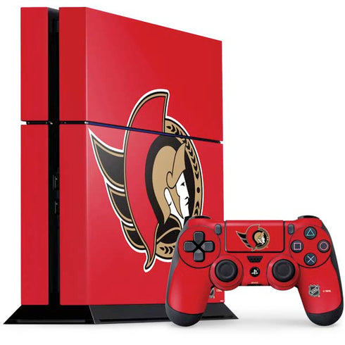 NHL Ottawa Senators Solid Background PS4 Console and Controller Bundle Skin