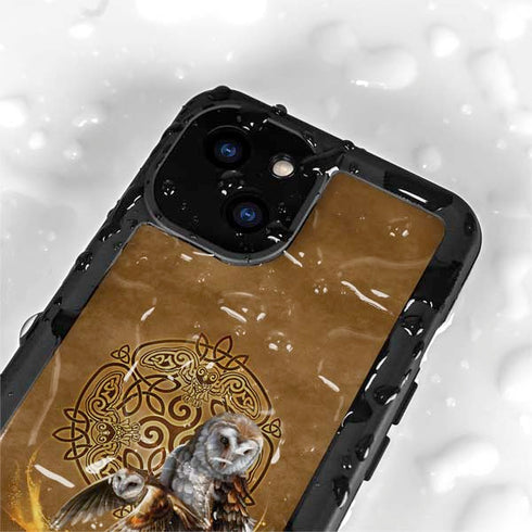 Owl Celtic Knot by Brigid Ashwood iPhone 15 Waterproof Case