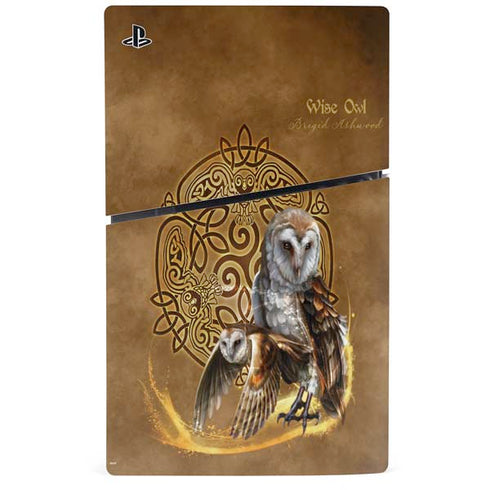 Owl Celtic Knot by Brigid Ashwood PS5 Slim Disk Console Skin