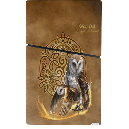 Owl Celtic Knot by Brigid Ashwood PS5 Slim Digital Edition Console Skin