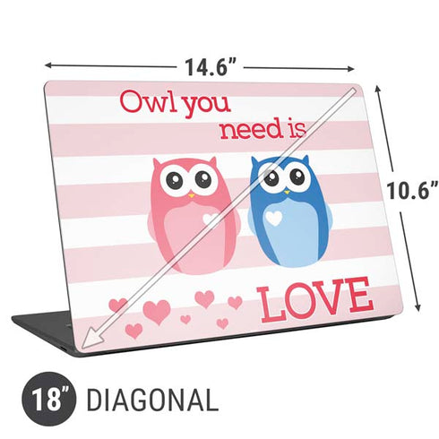 Owl Is All You Need Universal Laptop 18in (14.6 x 10.6in) Skin