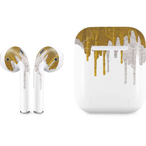 Paint Splatter Gold Apple AirPods 2 Skin