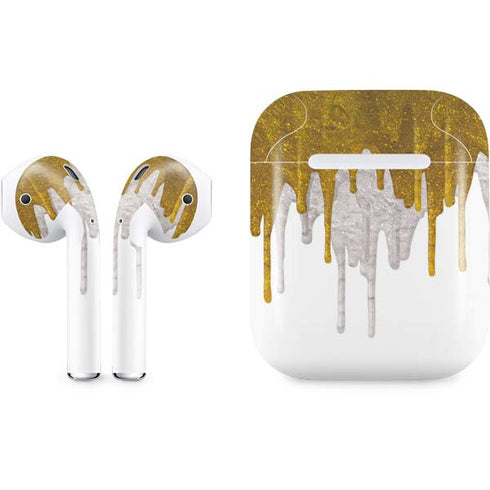 Paint Splatter Gold Apple AirPods Skin