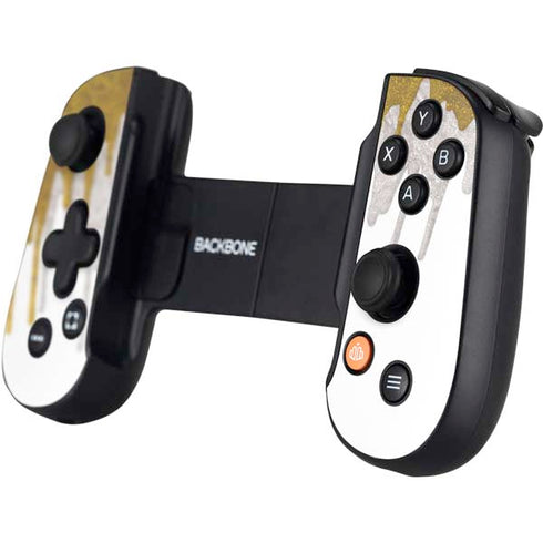 Paint Splatter Gold Backbone One for iPhone Game Controller Skin