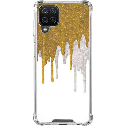 Paint Splatter Gold Galaxy A12 Clear Case