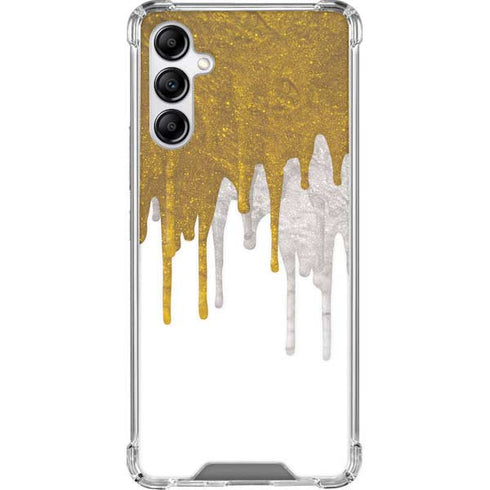 Paint Splatter Gold Galaxy A14 5G Clear Case