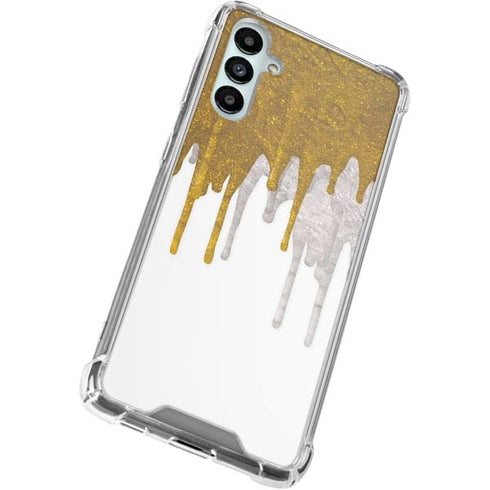 Paint Splatter Gold Galaxy A15 5G Clear Case