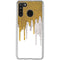 Paint Splatter Gold Galaxy A21 Clear Case