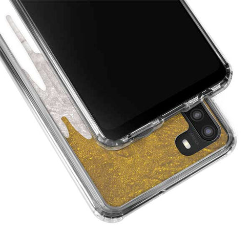 Paint Splatter Gold Galaxy A21 Clear Case