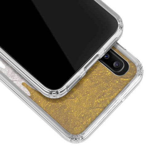Paint Splatter Gold Galaxy A30 Clear Case