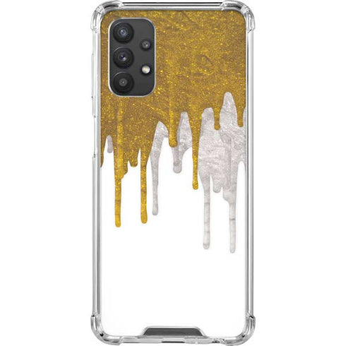 Paint Splatter Gold Galaxy A32 5G Clear Case