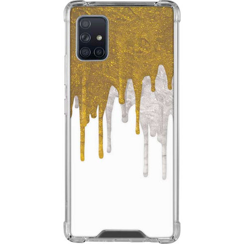 Paint Splatter Gold Galaxy A51 5G Clear Case