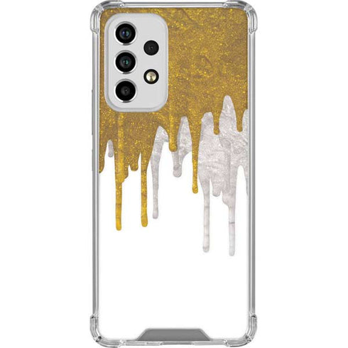 Paint Splatter Gold Galaxy A53 5G Clear Case