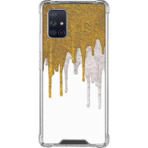 Paint Splatter Gold Galaxy A71 5G Clear Case