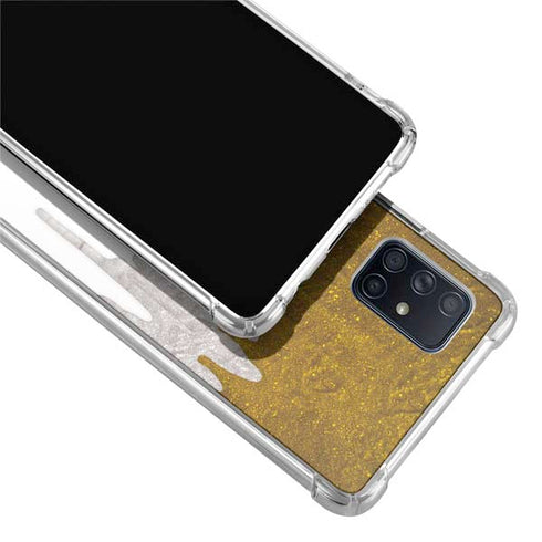 Paint Splatter Gold Galaxy A71 5G Clear Case