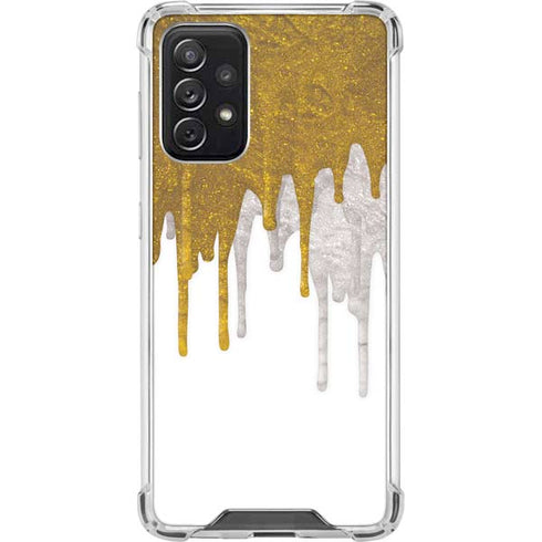 Paint Splatter Gold Galaxy A72 5G Clear Case