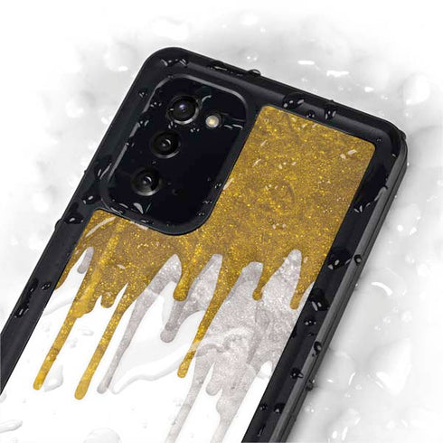 Paint Splatter Gold Galaxy Note20 5G Waterproof Case