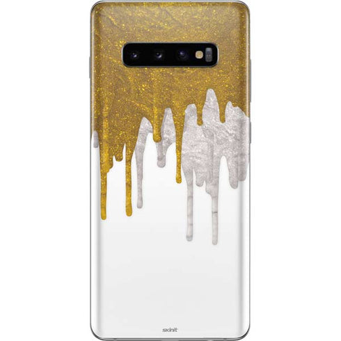 Paint Splatter Gold Galaxy S10 Plus Skin