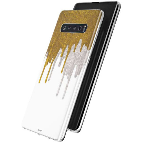Paint Splatter Gold Galaxy S10 Plus Skin