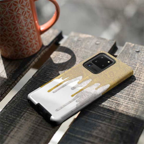 Paint Splatter Gold Galaxy S20 Ultra 5G Pro Case