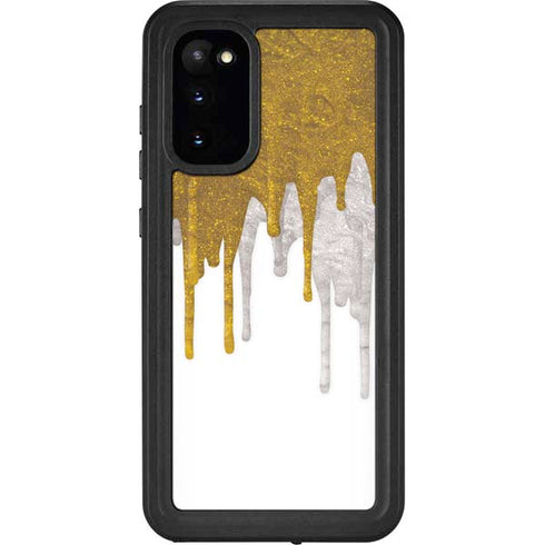 Paint Splatter Gold Galaxy S20 Waterproof Case