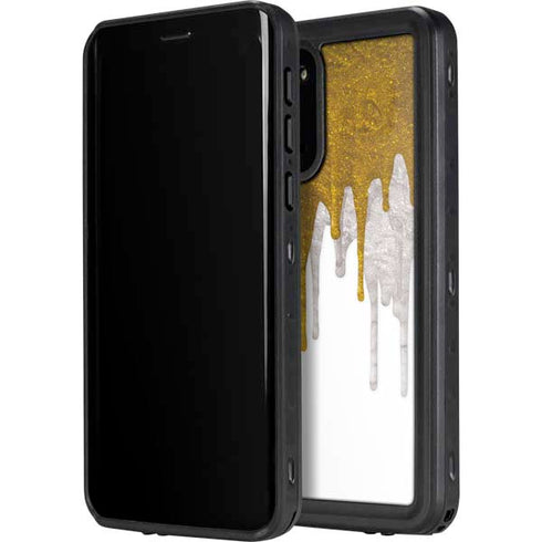 Paint Splatter Gold Galaxy S20 Waterproof Case