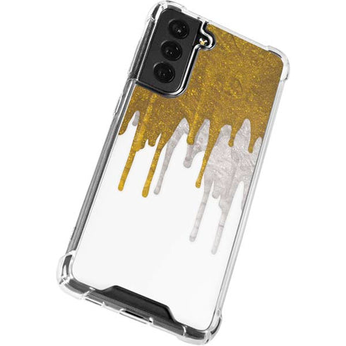 Paint Splatter Gold Galaxy S21 FE Clear Case