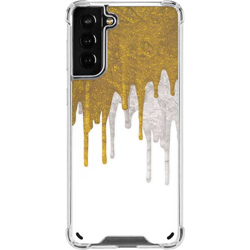 Paint Splatter Gold Galaxy S21 Plus 5G Clear Case