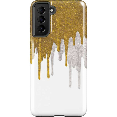 Paint Splatter Gold Galaxy S21 Plus 5G Pro Case