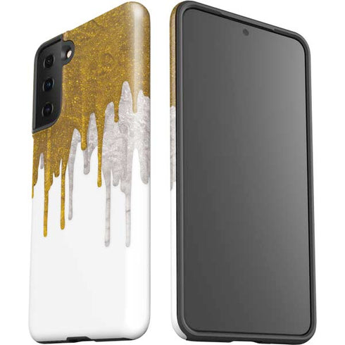 Paint Splatter Gold Galaxy S21 Plus 5G Pro Case