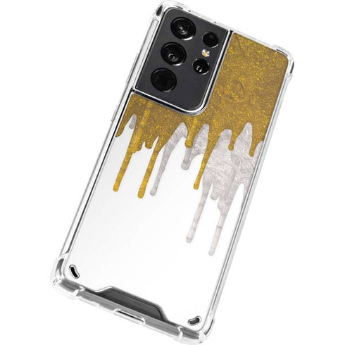 Paint Splatter Gold Galaxy S21 Ultra 5G Clear Case