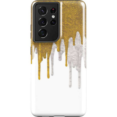 Paint Splatter Gold Galaxy S21 Ultra 5G Pro Case