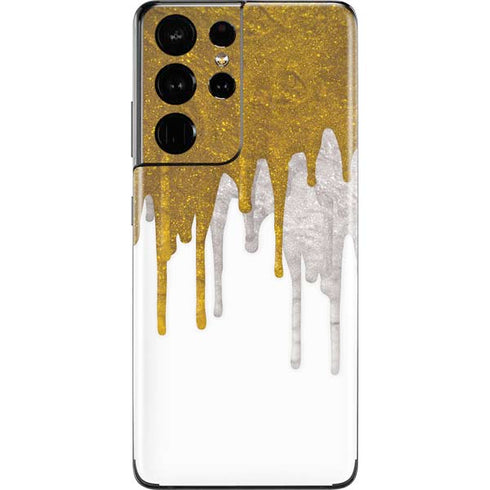 Paint Splatter Gold Galaxy S21 Ultra 5G Skin