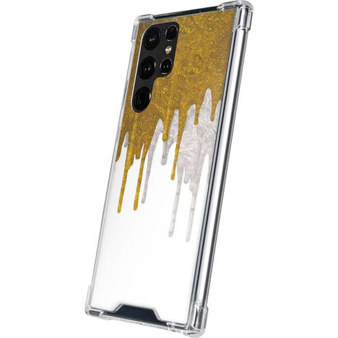 Paint Splatter Gold Galaxy S22 Ultra Clear Case