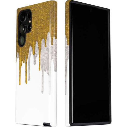 Paint Splatter Gold Galaxy S22 Ultra Pro Case