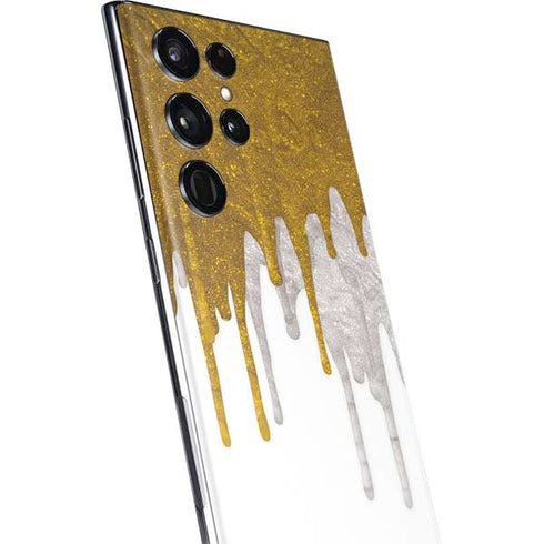 Paint Splatter Gold Galaxy S22 Ultra Skin