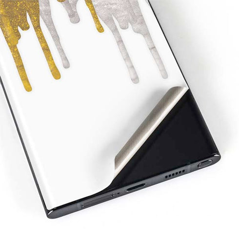 Paint Splatter Gold Galaxy S22 Ultra Skin