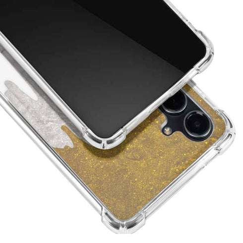 Paint Splatter Gold Galaxy S23 FE Clear Case