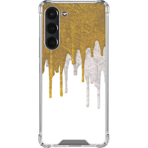 Paint Splatter Gold Galaxy S23 Plus Clear Case