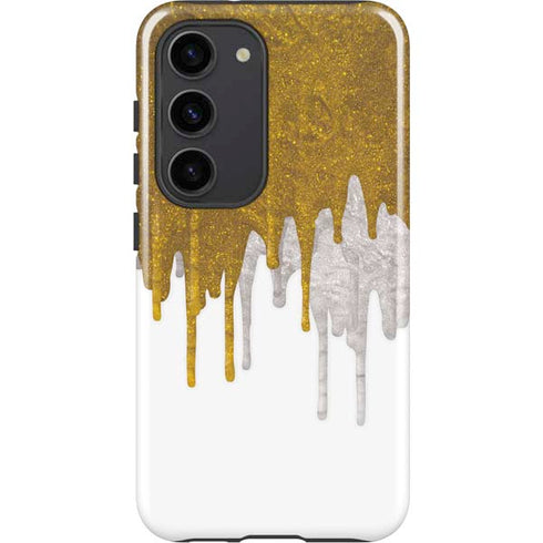 Paint Splatter Gold Galaxy S23 Pro Case